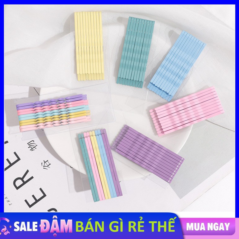 Set 10 kẹp tóc - kẹp tăm - kẹp xỉa nhiều màu đơn giản xinh xắn thời trang dễ thương - ghim tóc , gim tăm cài tóc nhiều màu dễ thương - kẹp tăm cầu vồng nhiều màu sắc, vỉ 10 chiếc