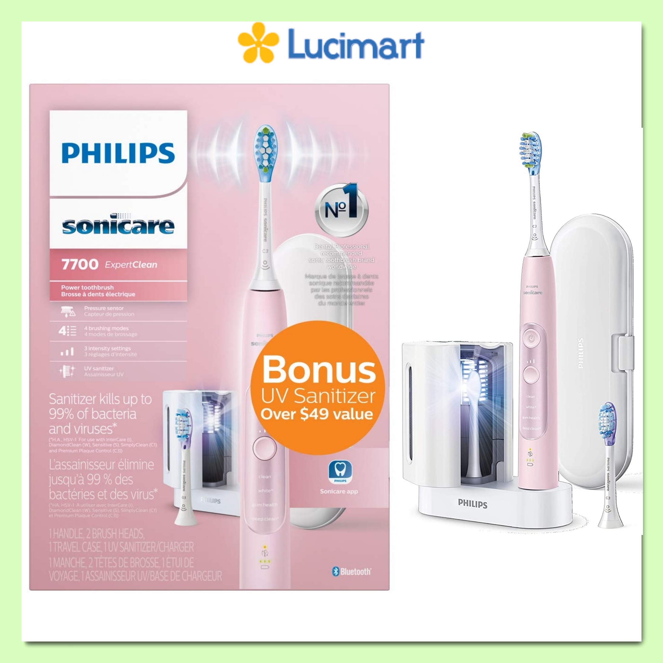 Bàn chải đánh răng điện Philips Sonicare 7700 [Hàng Mỹ]