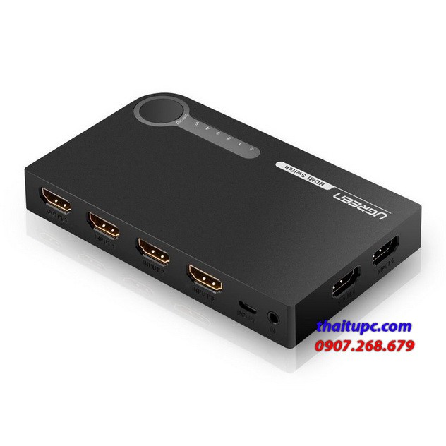 Bộ gộp 5 vào 1 ra hdmi 1.4 hỗ trợ 4k x 2k chính hãng ugreen 40205 cao cấp