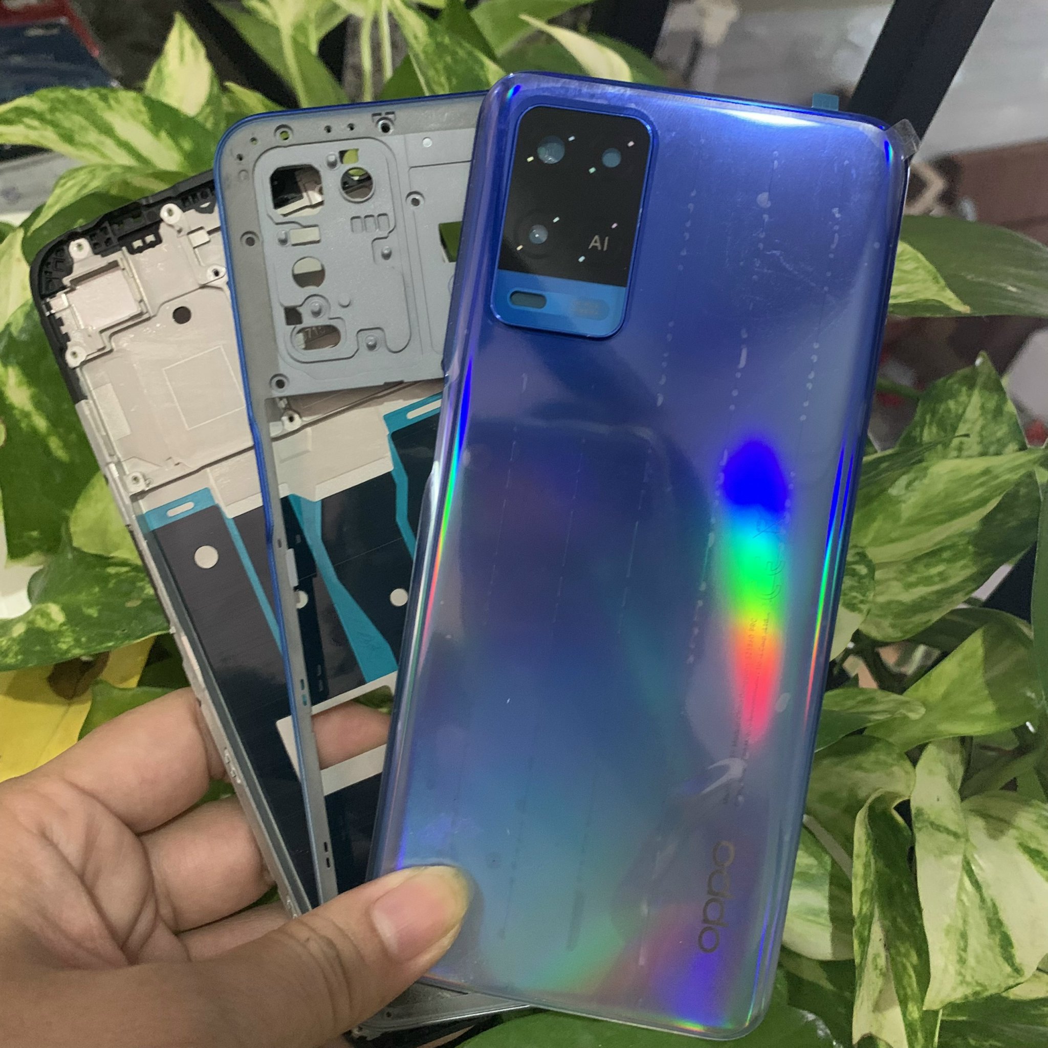 bộ vỏ oppo a54 / 4G (gồm kính cam,sườn,lưng,nút tăng giảm)