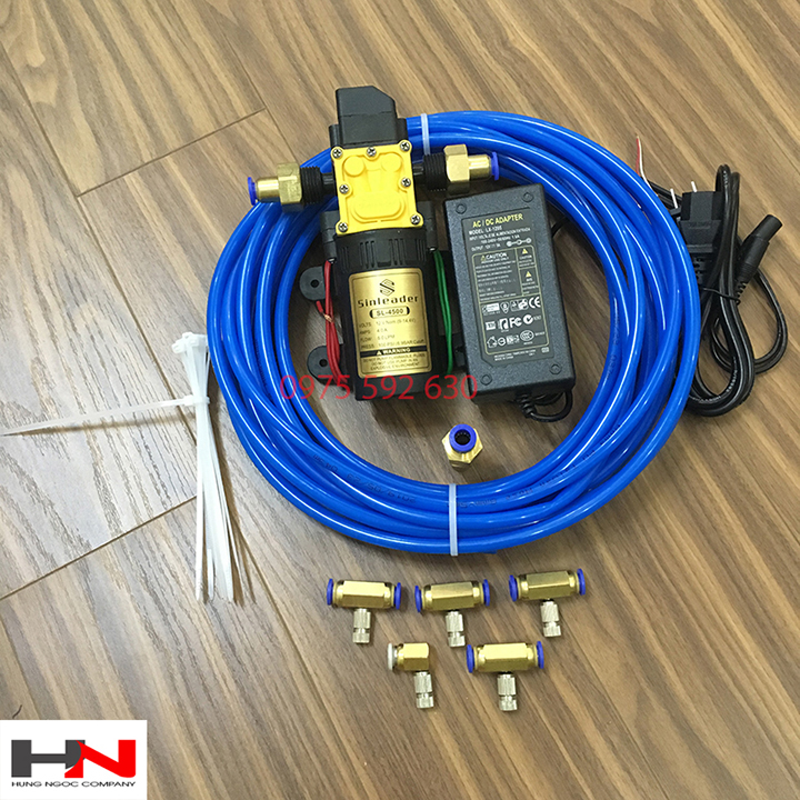 Bộ phun sương tưới lan 5 vòi máy 12V