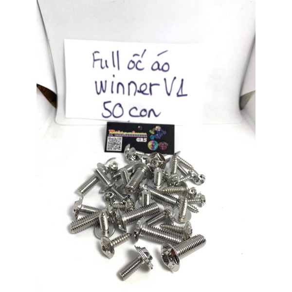 Combo full ốc dàn áo đĩa thắng 50 con ốc inox 304 salaya cho honda winner v1 và winner x