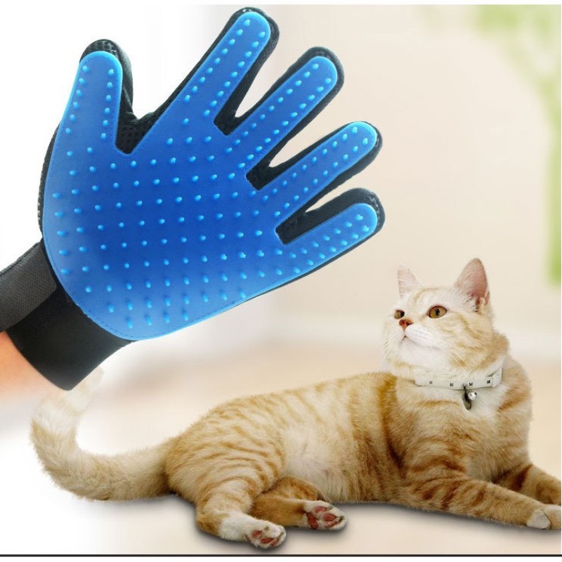 Găng tay chải lông cho chó mèo, găng tay lấy lông rụng thú cưng