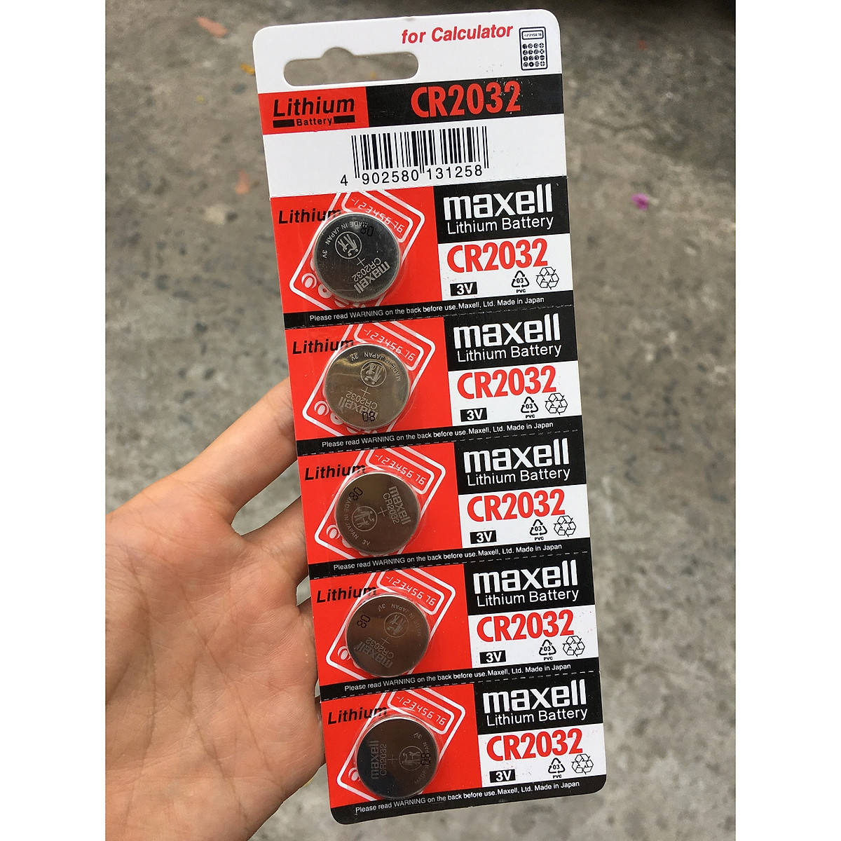 Vỉ 5 viên pin nút MAXELL CR2032 Lithium 3V