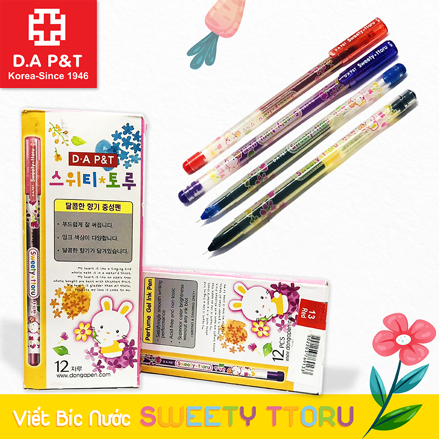 Hộp 12 viết nước sweety ttoru 0.38mm đông a