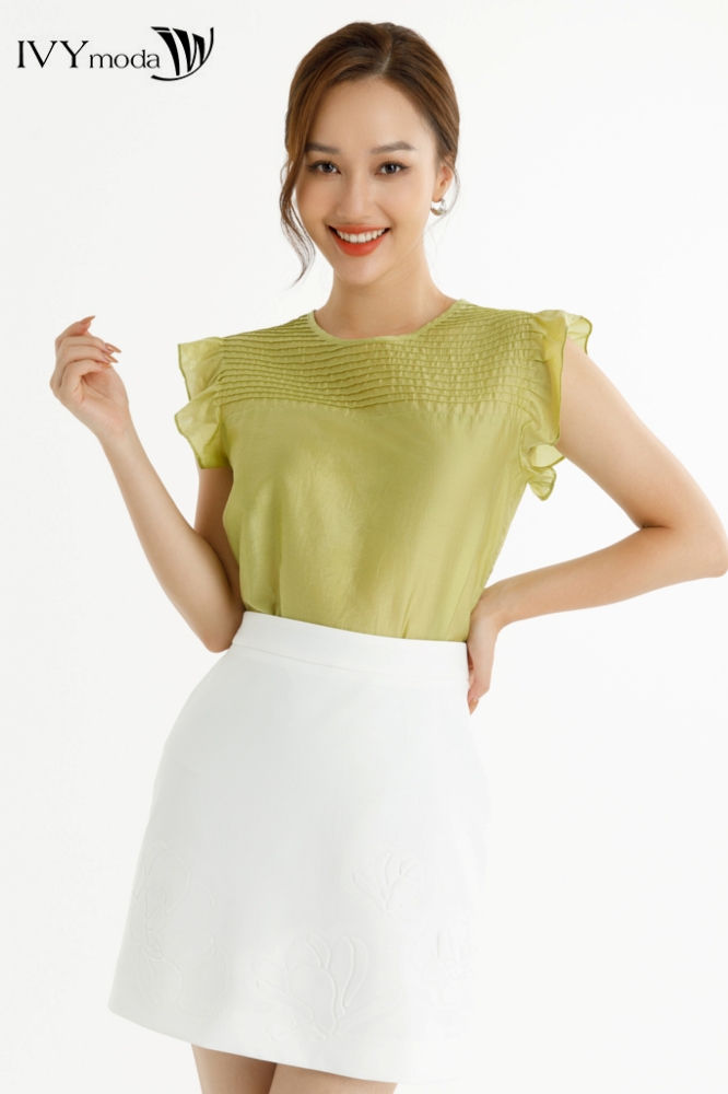 Áo lụa tay cánh tiên IVY moda MS 16M7767