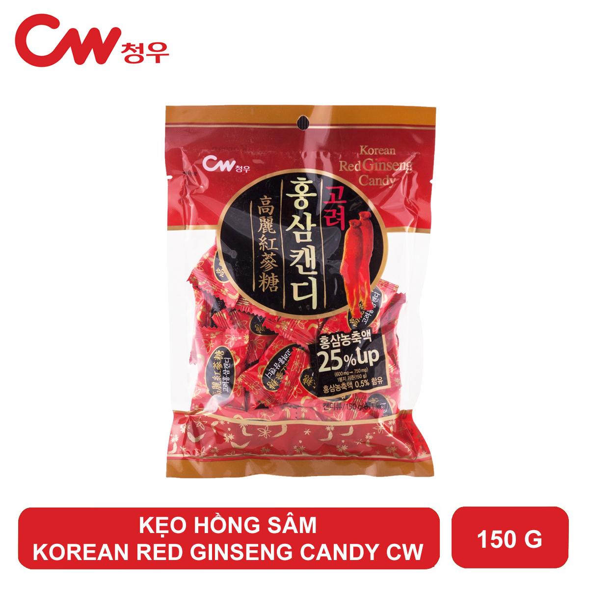 Kẹo hồng sâm korean red ginseng candy cw 150 gram