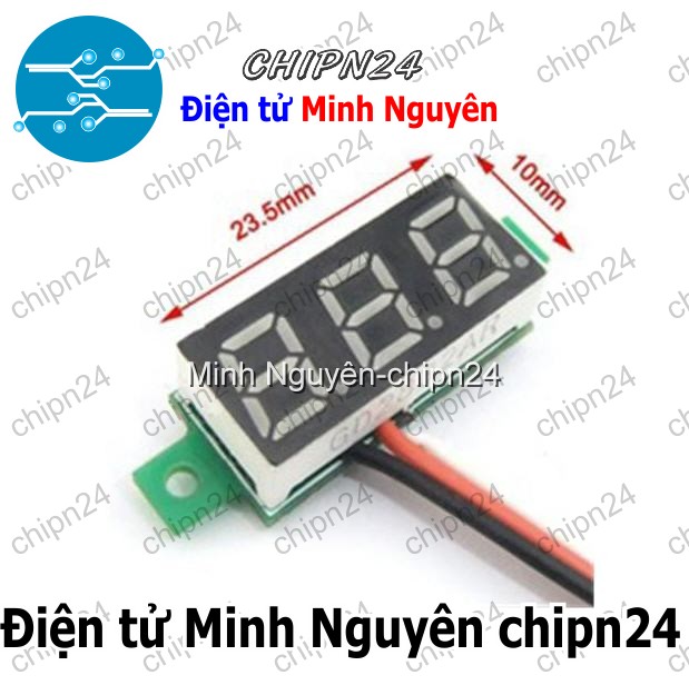 [1 cái] (D34) Đo điện áp DC 2 dây 4.5-30V Led đỏ nhỏ 0.36 inch - HH002231