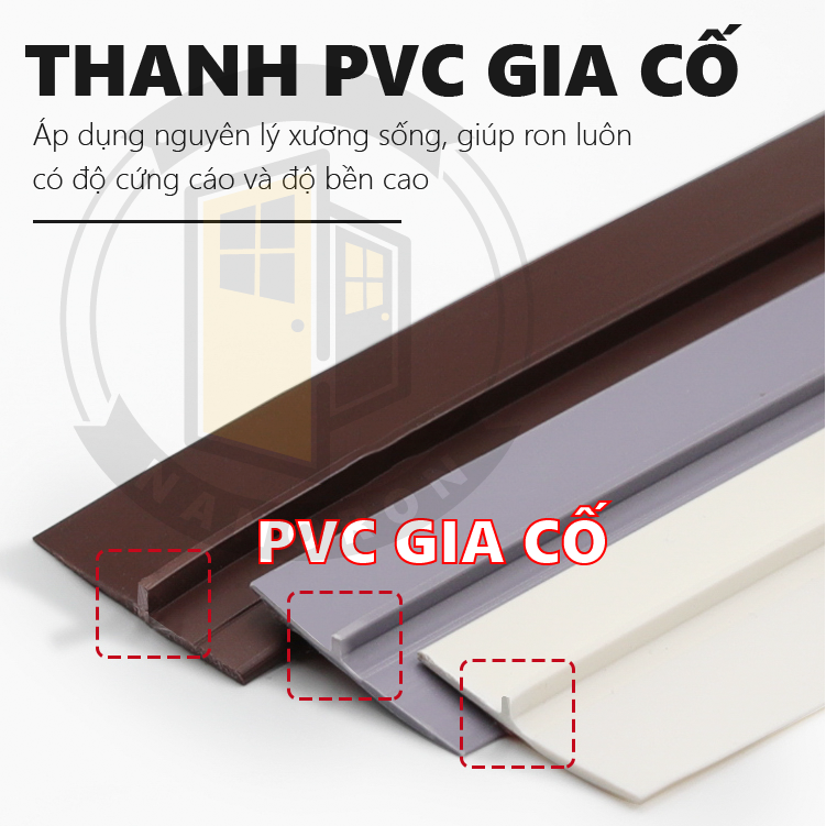 Thanh cao su PVC gia cường chặn khe cửa Nẹp dán đáy cửa NANORON dài ...