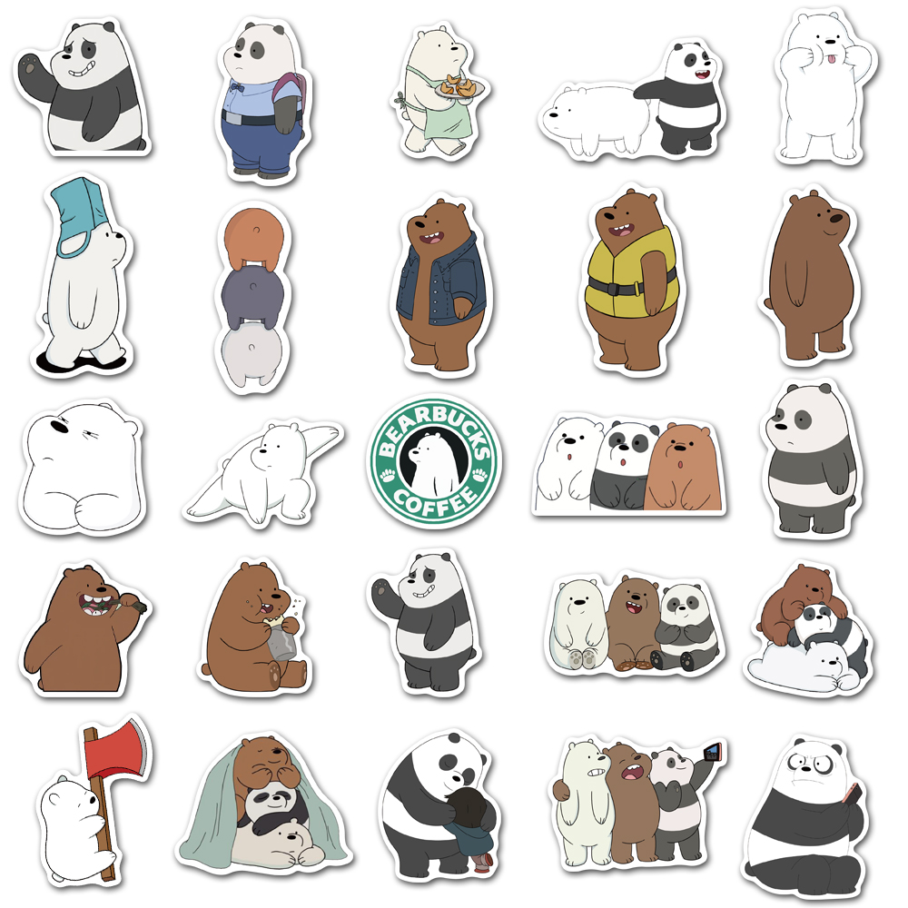Set 50 Sticker We Bare Bears Chống Thấm Nước