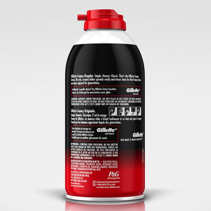 Bọt Cạo Râu Gillette Foamy Regular Originale 311g