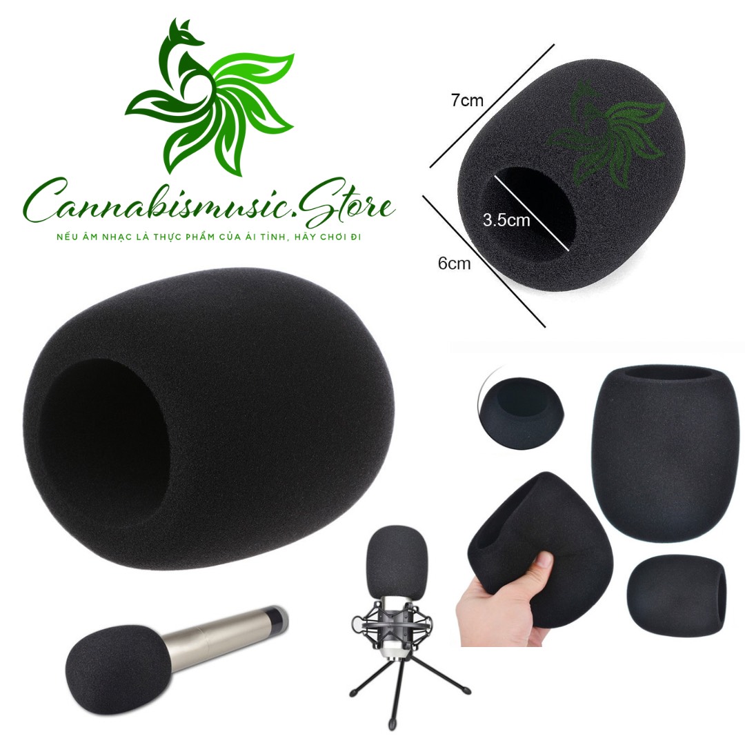 Sponge wrapped head micro, filter cotton wind, membrane sponge filter for Mic recording, microphone-cannabismusic