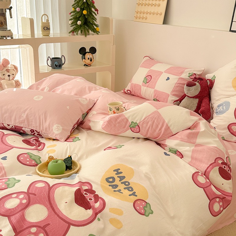 Set chăn ga gối cotton poly - Mẫu Gấu Bigboi