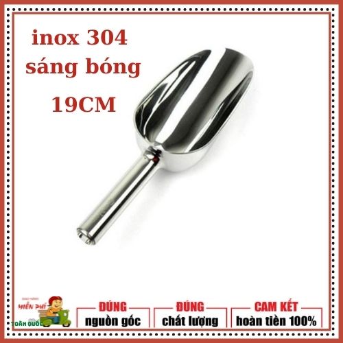 Muỗn , Thìa xúc đá inox 304 cao cấp size 19cm VÀ 27CM.