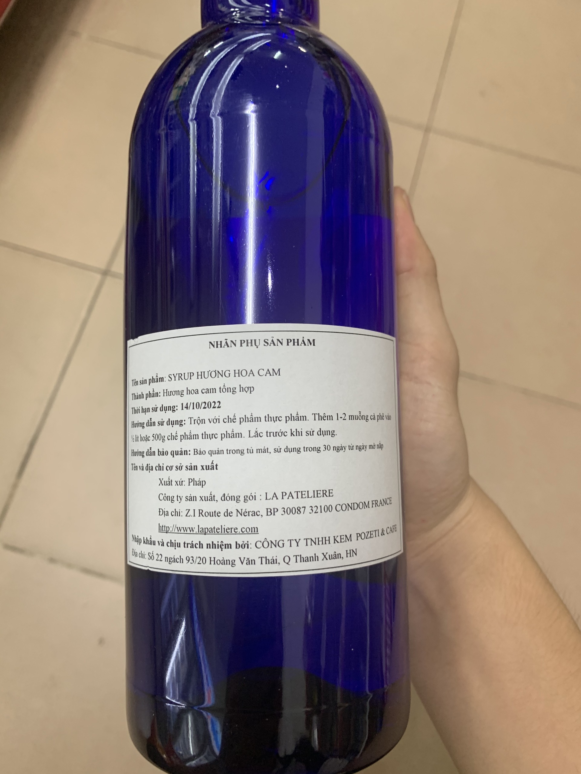 Tinh hoa cam Pháp Pateliere chiết 100ml