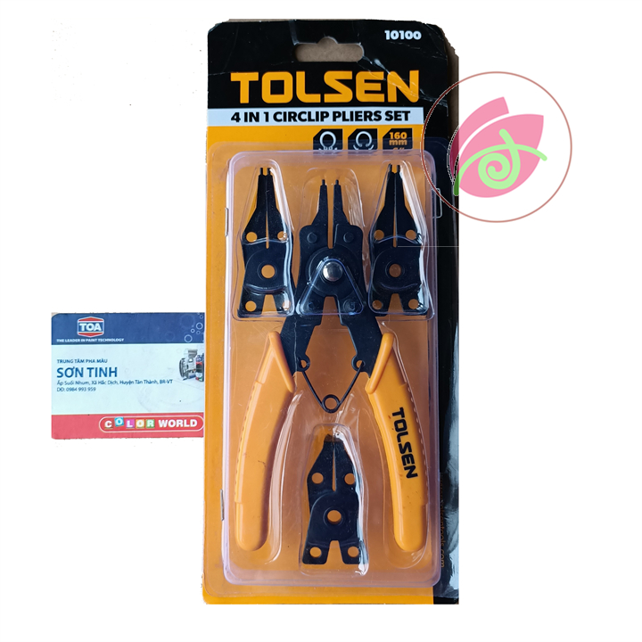 Kìm phe bộ 4 đầu tolsen 10100 4 in 1 circlip pliers set