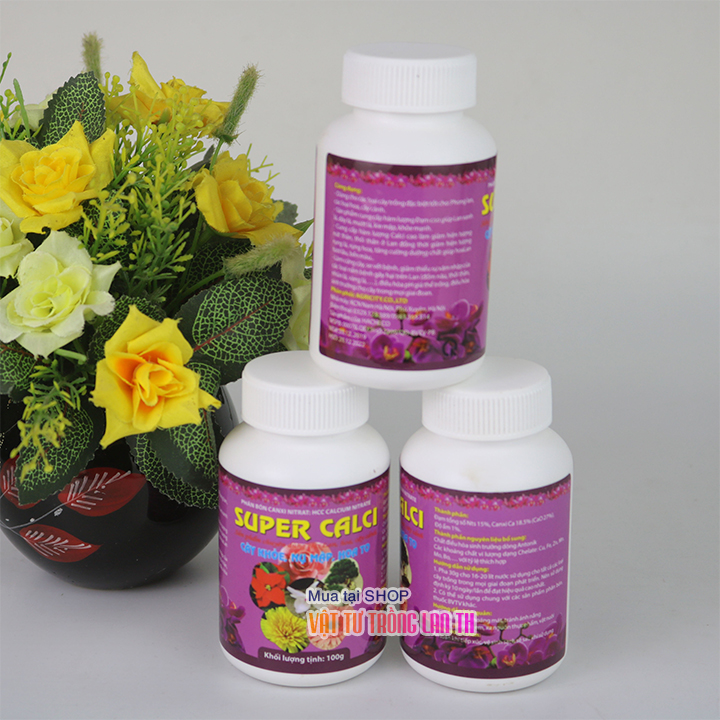 Phân bón Super Calci dưỡng hoa cho lan - lọ 100g