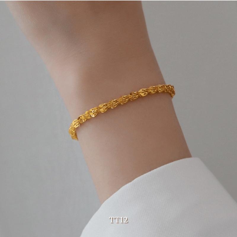 [KHÔNG ĐEN GỈ] Vòng tay thép Titan mạ vàng 18K mắt xích đuôi Phượng Mely TT12