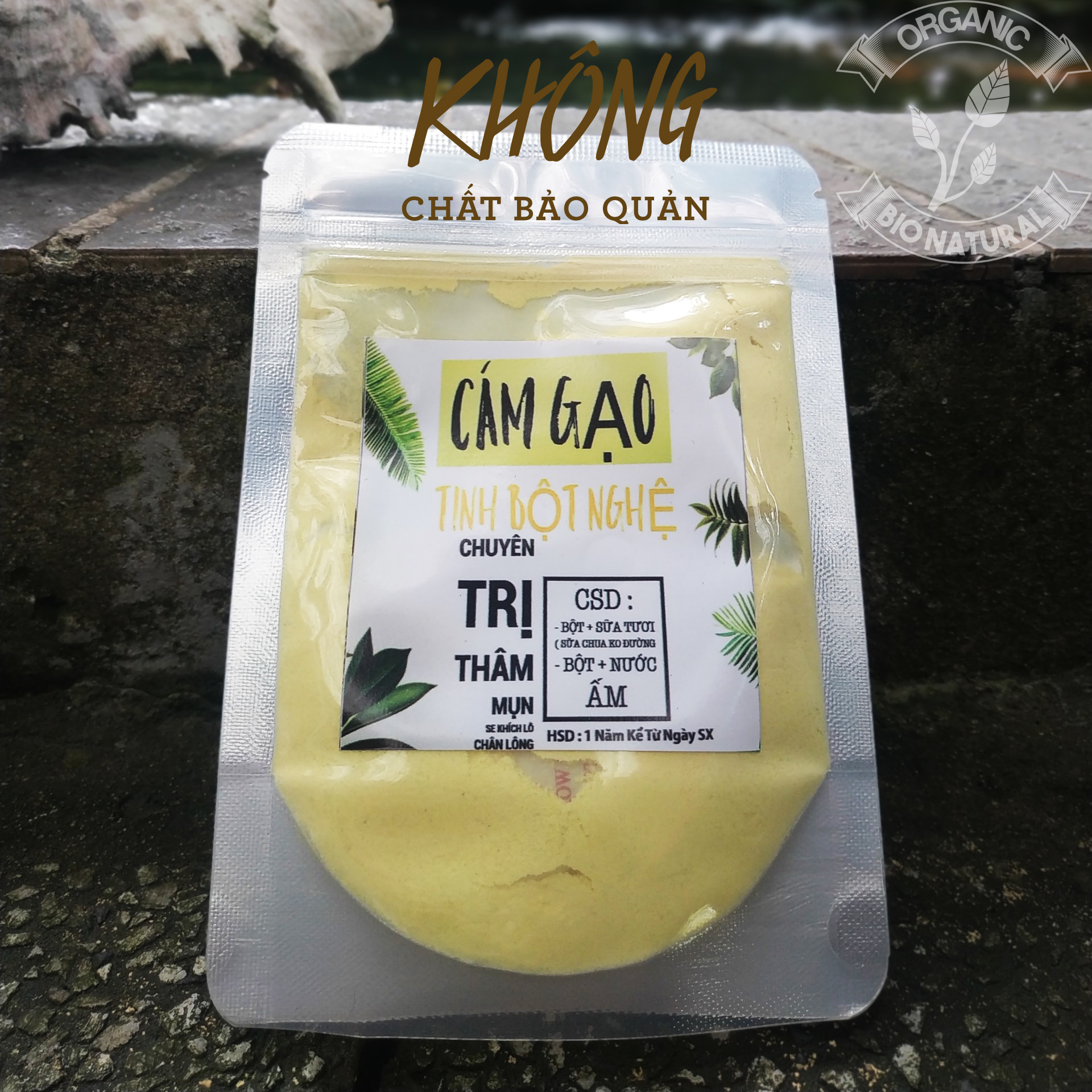 [HCM][BIONATURAL] Bột Đắp Mặt Nạ Cám Gạo Tinh Bột Nghệ Handmade 50gr