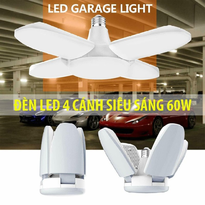 ĐÈN 4 CÁNH 60W SIÊU SÁNG- CÓ ĐÈN TRUNG TÂM...