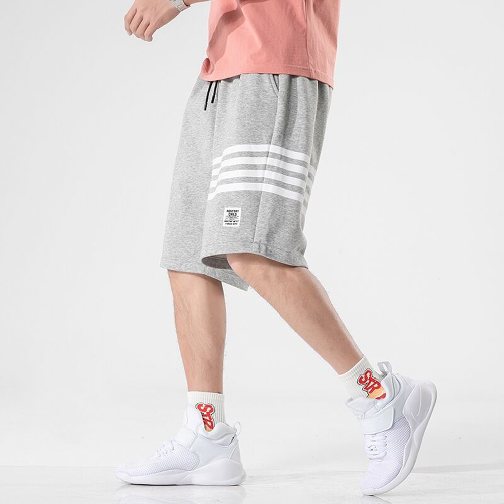 Quần Shorts Nam Thể Thao Ống Suông Basic Phối Sọc Ngang Đùi Năng Động Khoẻ Khoắn Thời Trang HOT TREND 2023 FASHION4MEN SHORTS NAM 9000016