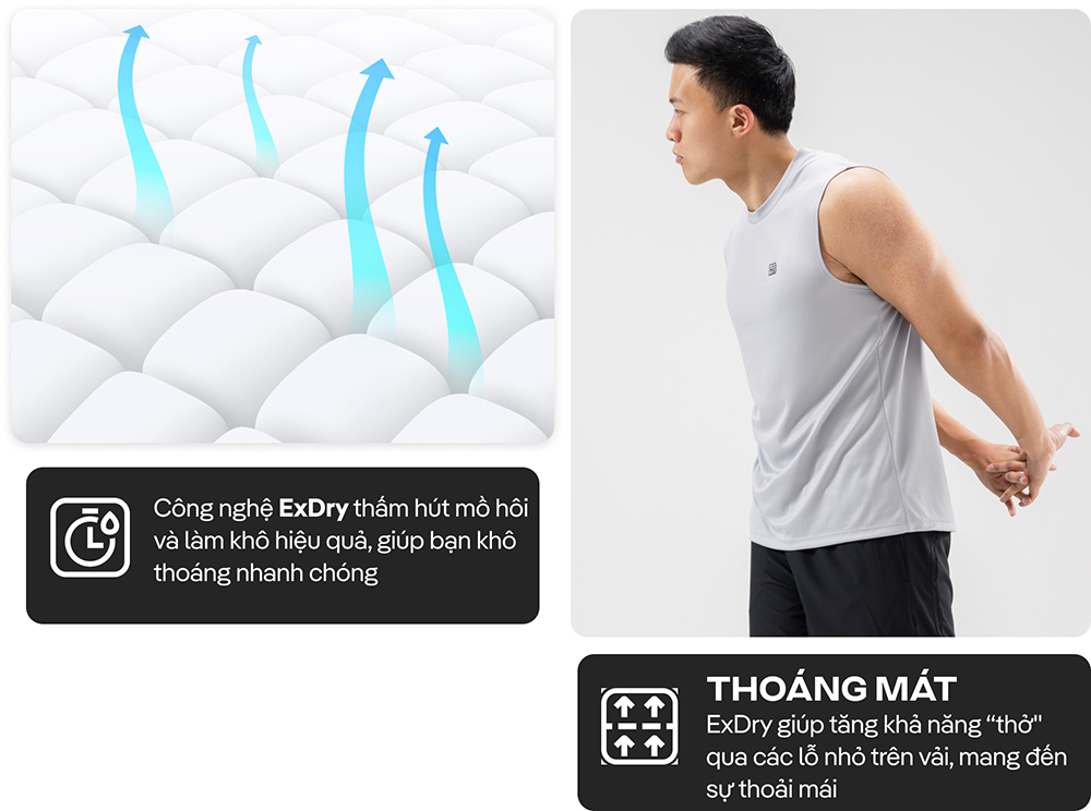 Áo sát nách Sleeveless tanktop thể thao Active Essentials thấm hút Coolmate