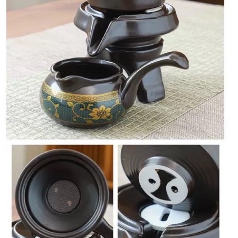 [HÀNG CAO CẤP] Bộ Ấm Pha Trà Cối Xay Cao Cấp Lòng Chén Trắng (Bao gồm 1 ấm trà, 6 chén, 1 bộ cối xay pha trà)