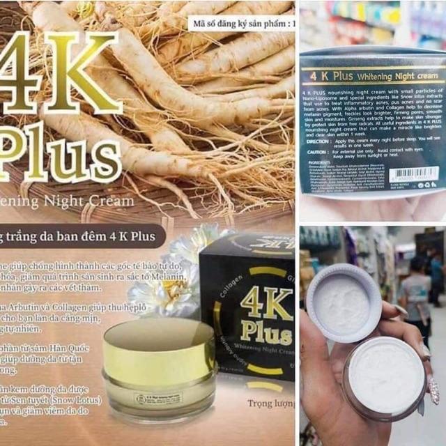 Kem dưỡng trắng da mặt 4K Plus đêm ( dùng như kem lót khi trang điểm) – Thái Lan