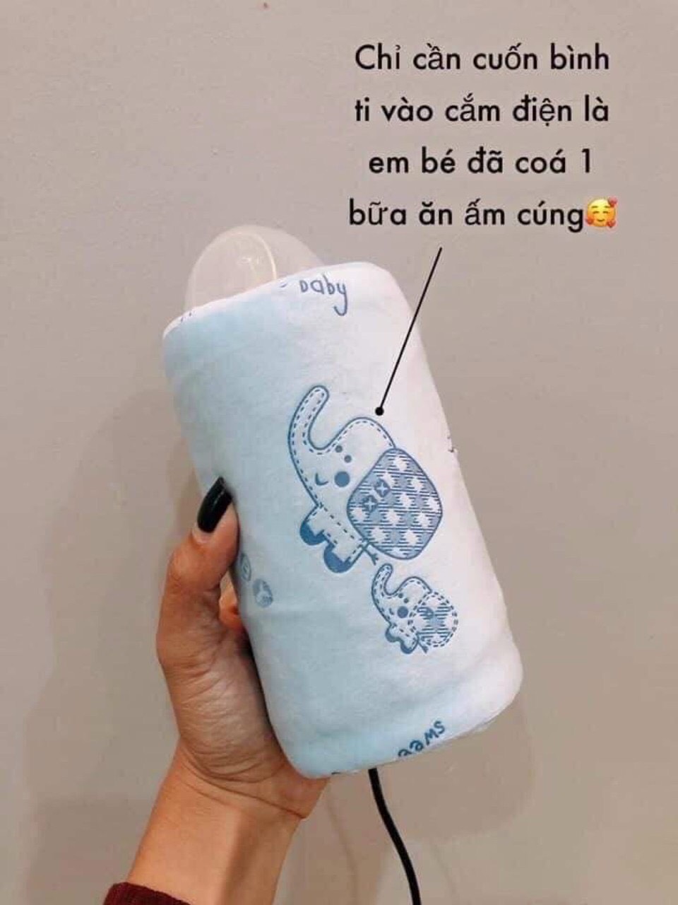cuốn giữ nhiệt Túi giữ nhiệt ủ bình sữa USB cho bé