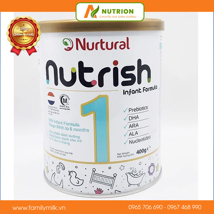 Sữa công thức NUTRISH dành cho trẻ 0 - 6 tháng tuổi. Hàng nhập khẩu Hà Lan