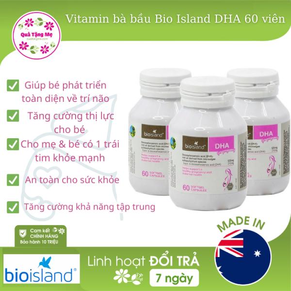 Bổ sung DHA cho bà bầu với Bioisland DHA For Pregnancy 60 viên nhập khẩu