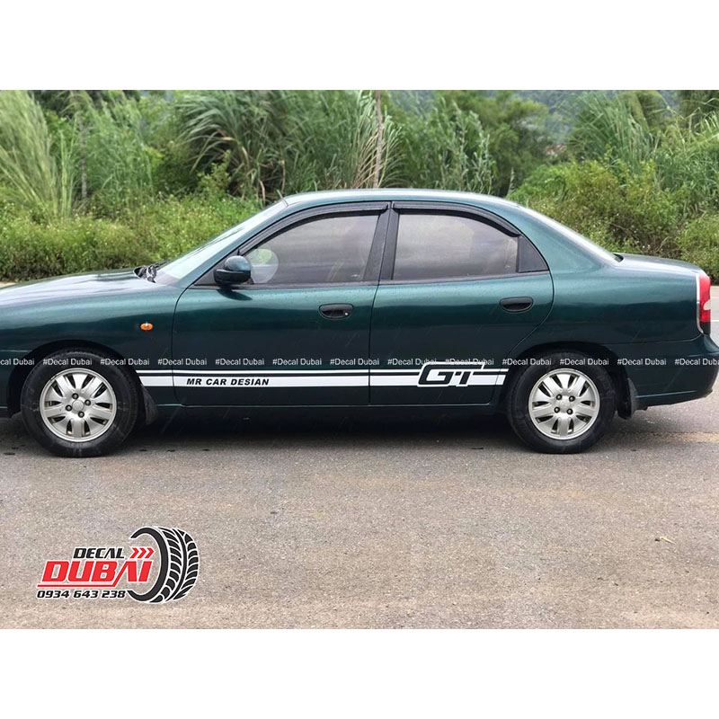 Tem Dán Sườn Xe Nubira Lanos GT Đơn Giản Đẹp