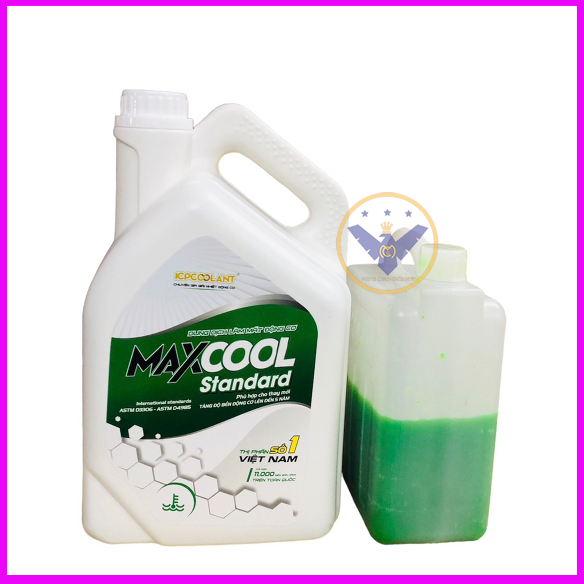 Nước làm mát xe ô tô, xe máy, tàu thuyền [màu xanh] Maxcool Standard can 4L
