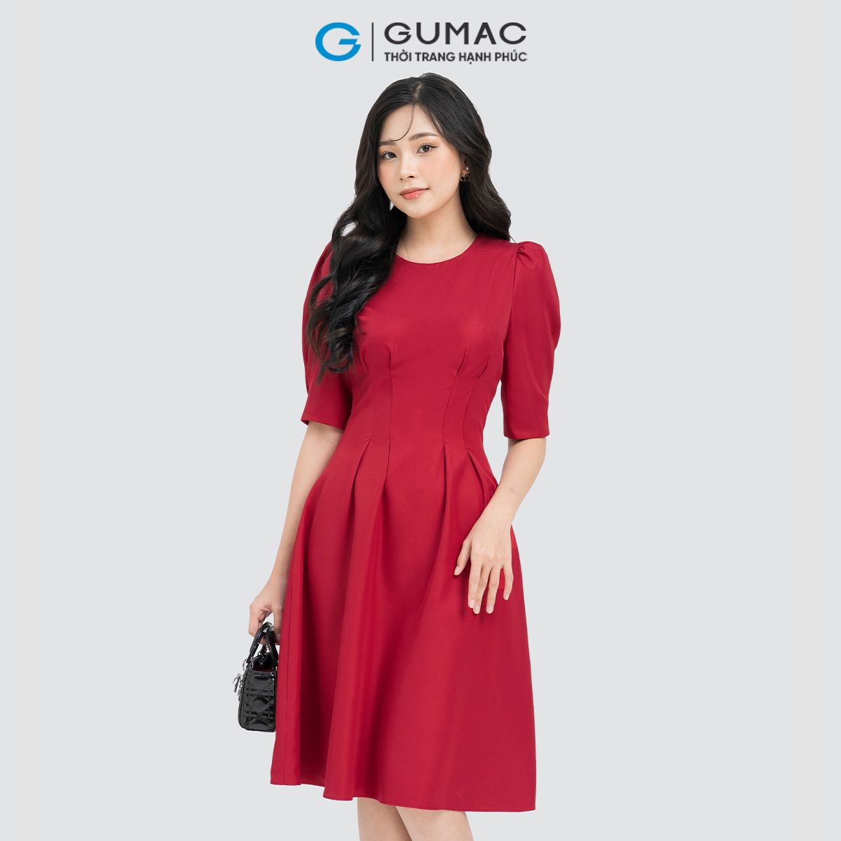 Đầm tay phồng chiết ly gumac lde0606