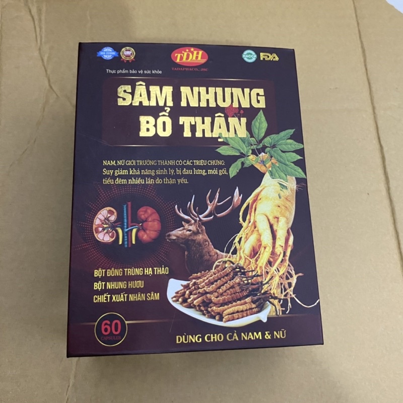 [CHÍNH HÃNG] Hộp 60 viên SÂM NHUNG BỔ THẬN Cordycep Oyster Max Gold - Sâm Nhung Bổ thận Nam Nữ tăng 