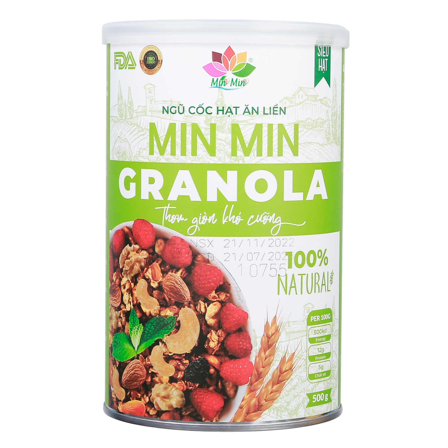 ( Mẫu mới ) Ngũ Cốc Hạt Ăn Liền Min Min Granola cao cấp