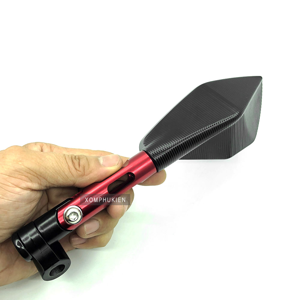 Gương Chiếu Hậu 5 Cạnh Cho Xe Máy [ 1 chiếc Trái , Đỏ ]