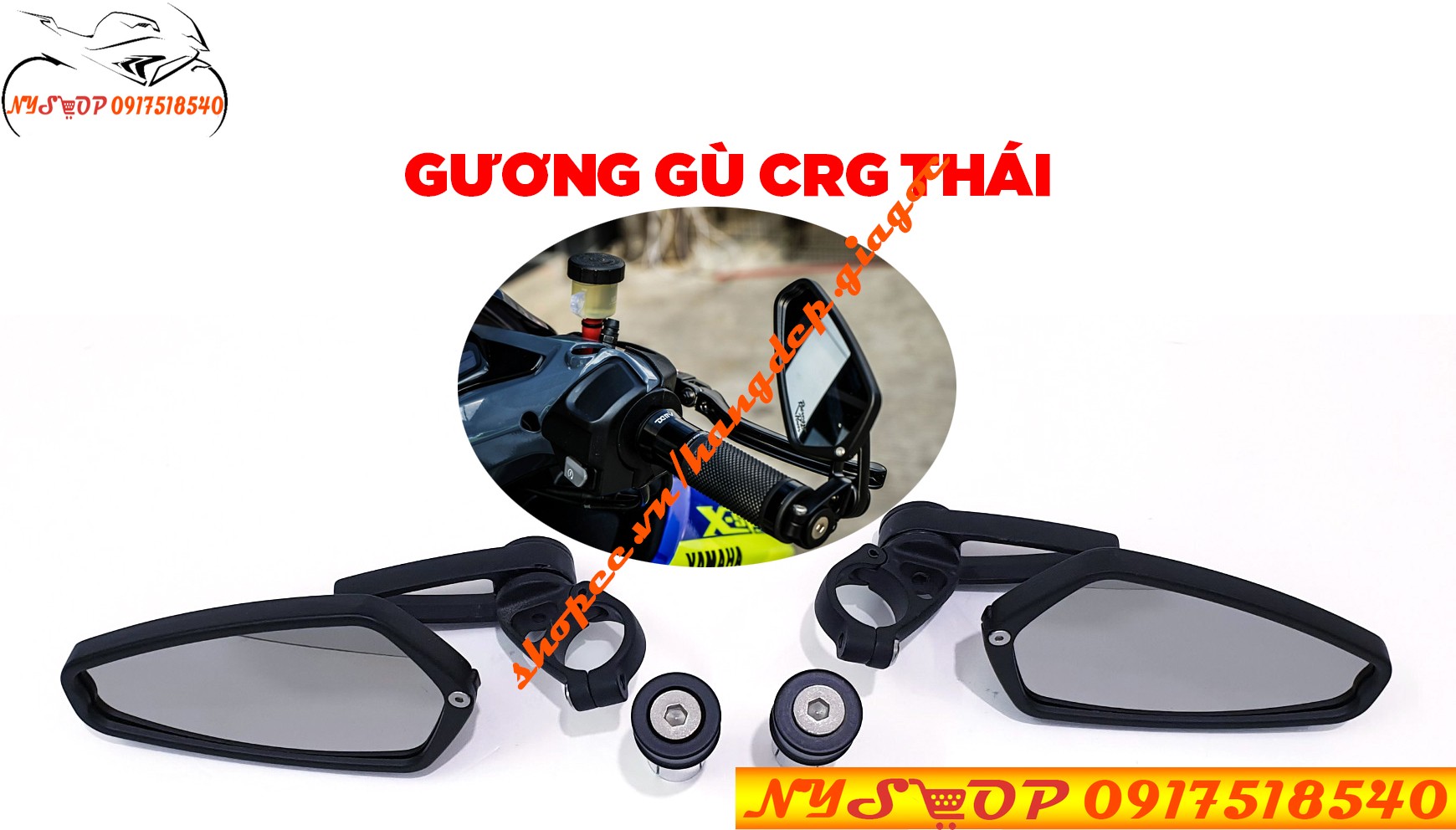 GƯƠNG GÙ CRG THÁI CHO MOTO XE MÁY ( GIÁ 1 CẶP)