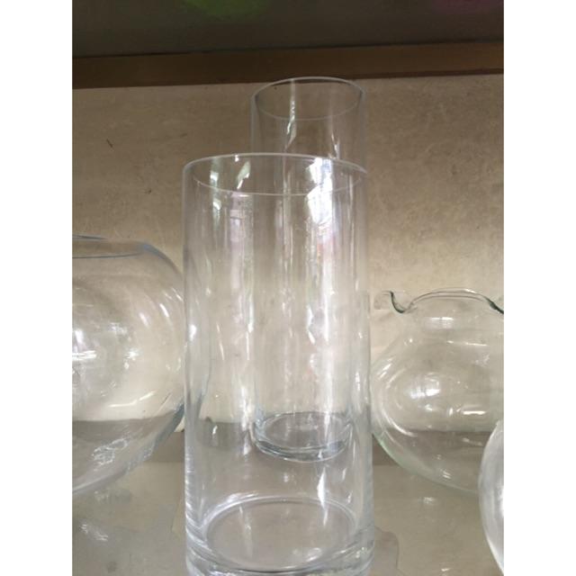 Bể cá mini , chậu thủy tinh trụ tròn 15x20cm