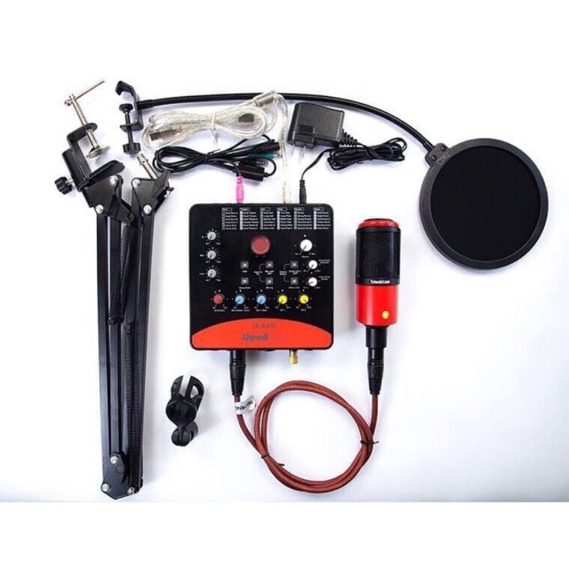 Combo thu âm, livestream chuyên nghiệp: Mic PC K320, Soundcard Icon Upod Pro