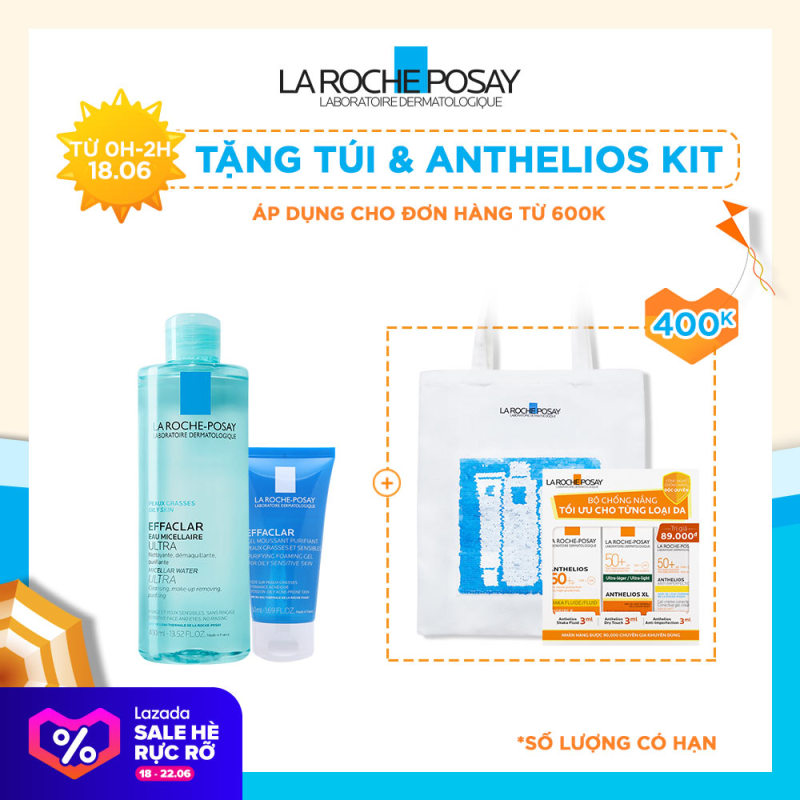 Bộ sản phẩm nước tẩy trang làm sạch sâu giàu khoáng dành cho da dầu mụn La Roche Posay Effaclar Micellar Water Oily Skin giá rẻ