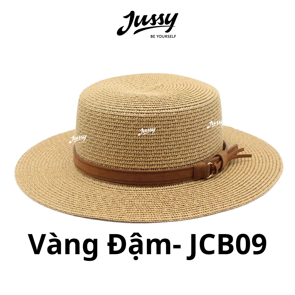 Mũ cói boater nơ da pu cao cấp jcb09 jusy fashion nón cói rộng vành phối đai nơ xinh xắn form chuẩn đẹp