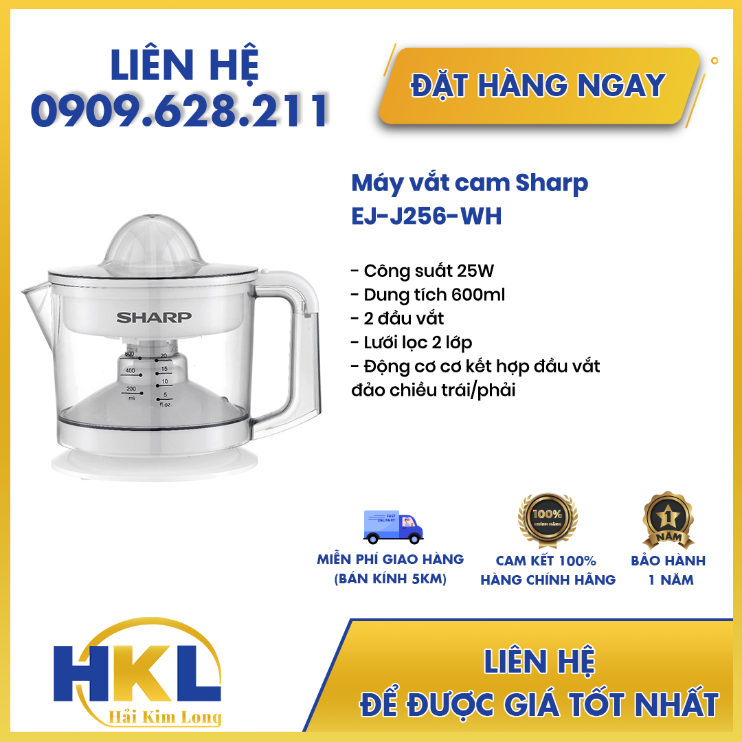 Máy vắt cam sharp 25w ej-j256-wh - pp điện gia dụng hải kim long