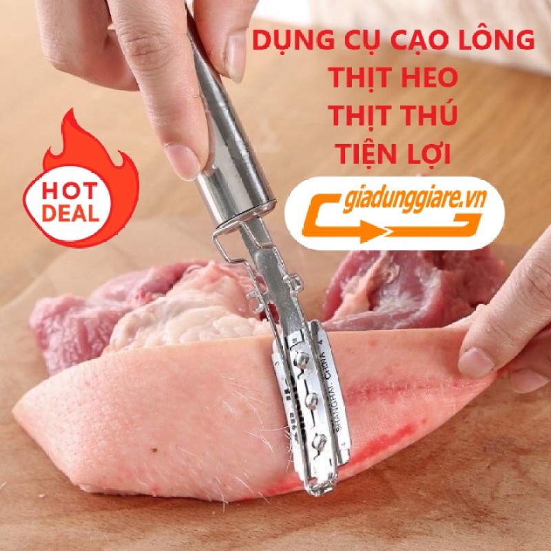 Dụng cụ cạo lông lợn INOX siêu bền dao làm sạch lông heo chân giò gia súc gia cầm tiện lợi - giadunggiare.vn