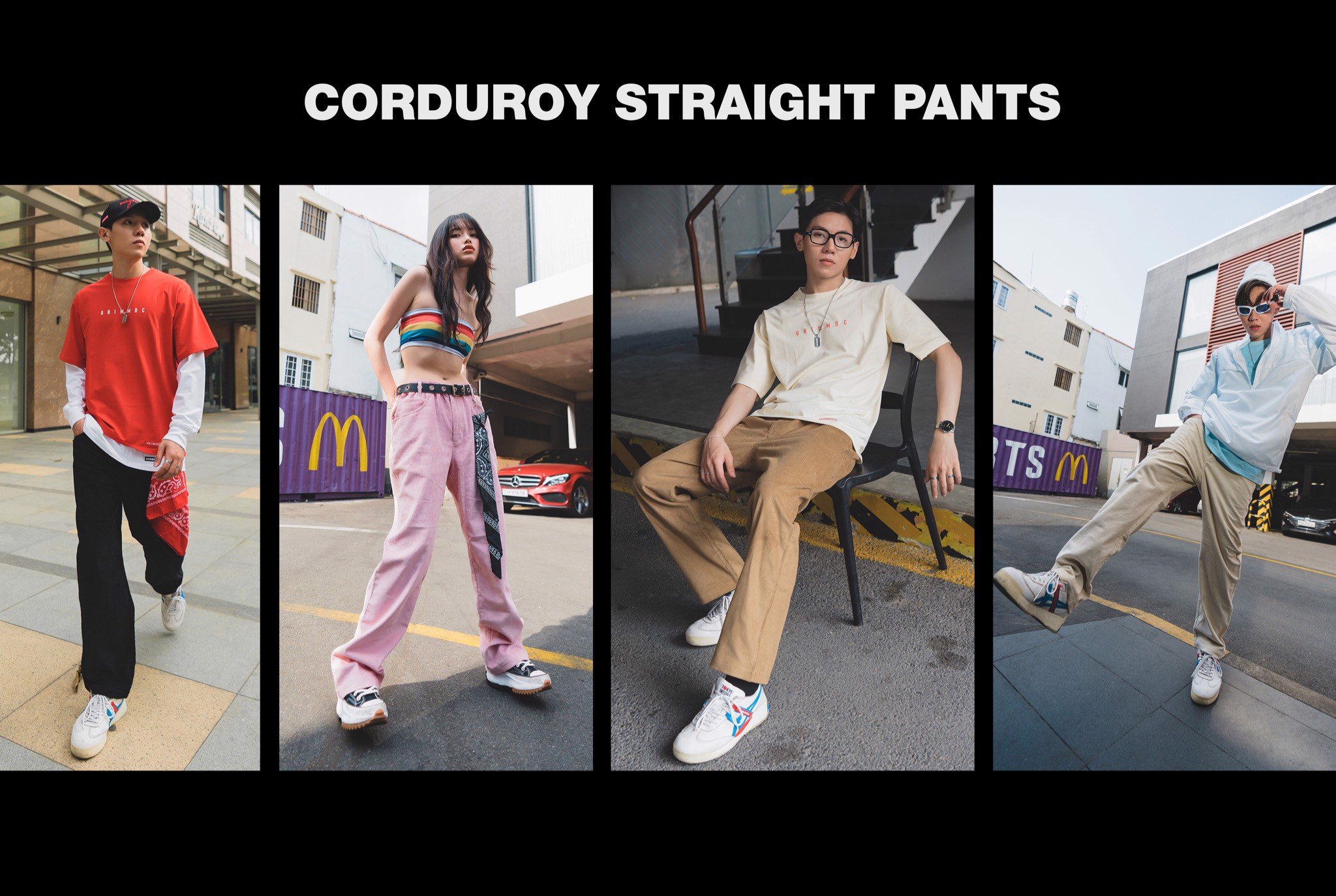 Grimm DC Corduroy Straight pants // Beige