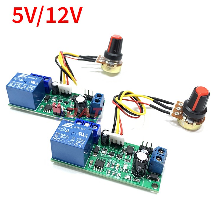 Mạch kích tạo trễ ngắt relay 5v 12v wt338 v2.2 chiết áp rời