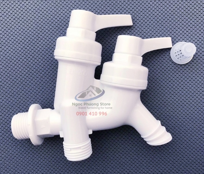 Vòi củ sen nhựa 2 vòi 2 van Watertec Made in Malaysia