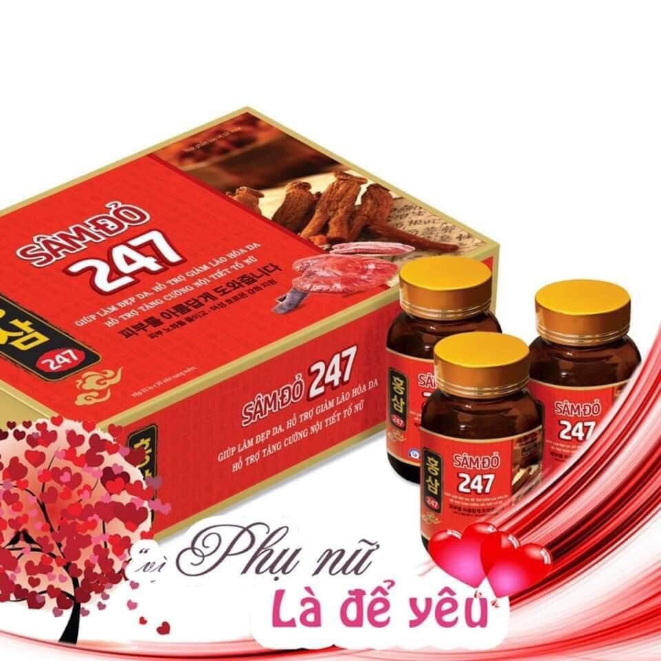 Sâm Đỏ 247 Thực Phẩm Bảo Vệ Sức Khỏe Giúp Làm Đẹp Da, Giảm Lão Hóa Da