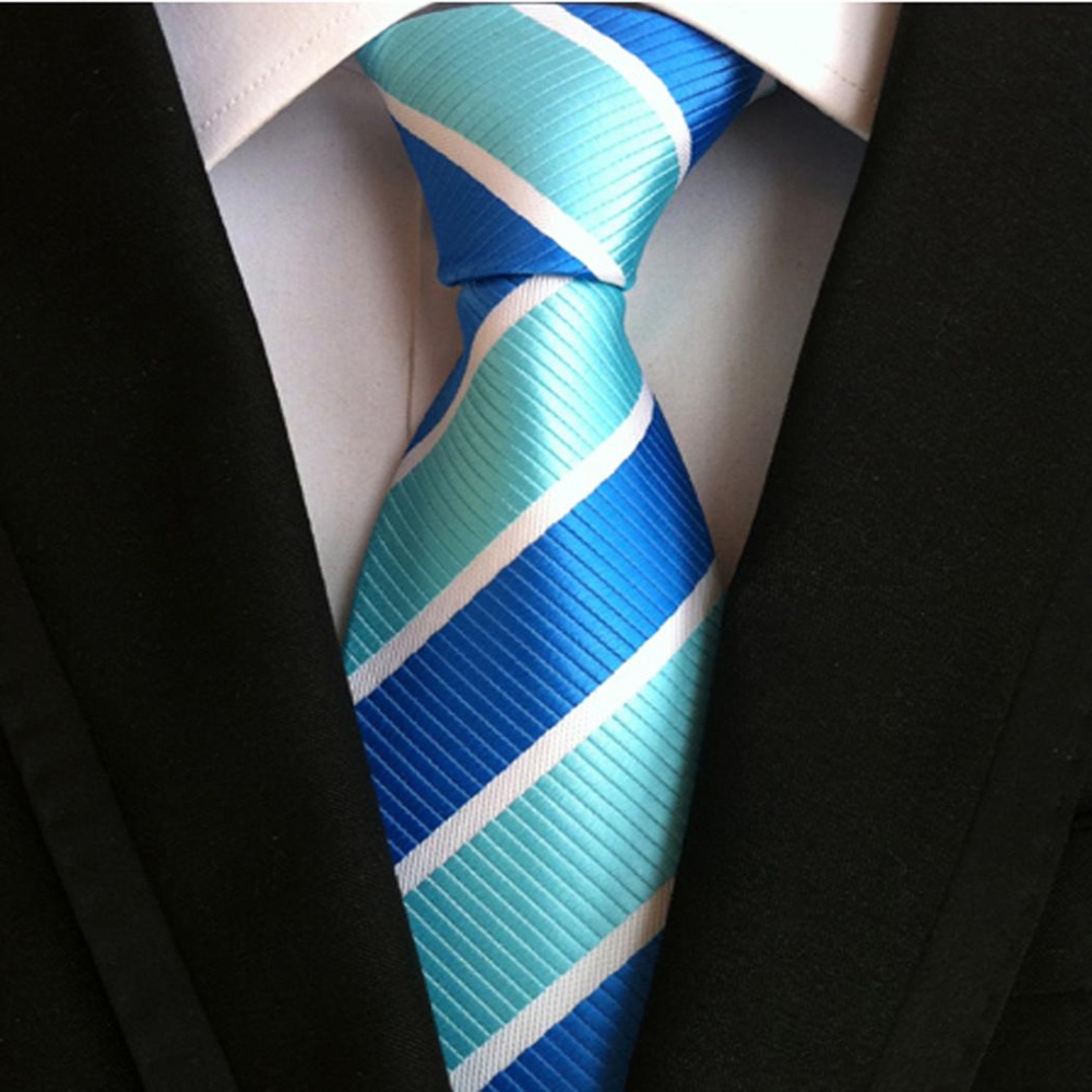 Stripe Plaid Wedding Men's Tie Polyester Silk Classic 8CM Wide  Jacquard Woven Necktie Gentleman Suit Accessories For Business Party 20 Styles