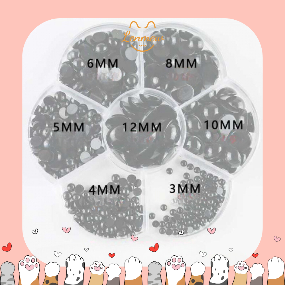 Hộp Mắt Thú Bông Dán Nhiều Size